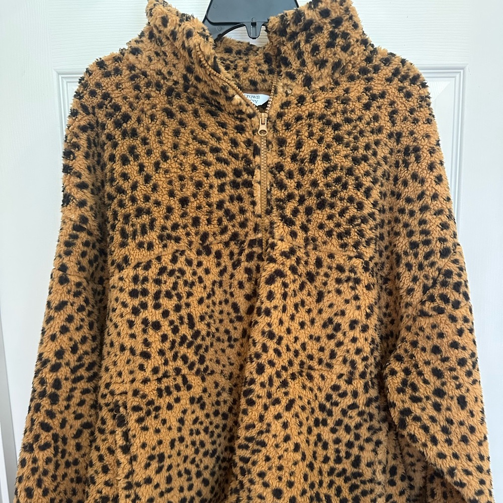 Crown & Ivy Women’s XL Tan and Black Fleece Quarter Zip Fleece